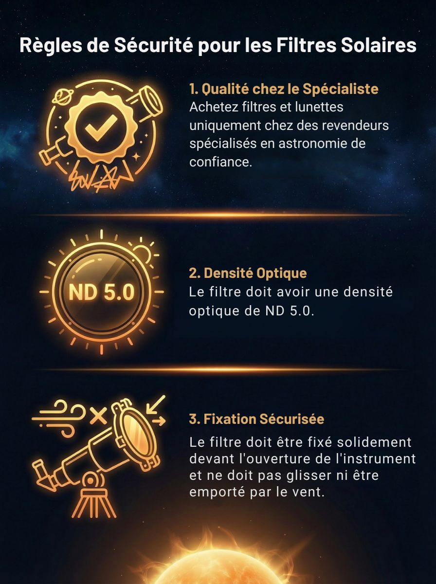 Check-list pour une observation en toute sécurité :